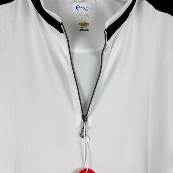 Greg Norman White and Black ML75 stretch Athletic Shirt with pleated back XL - Picture 4 of 10